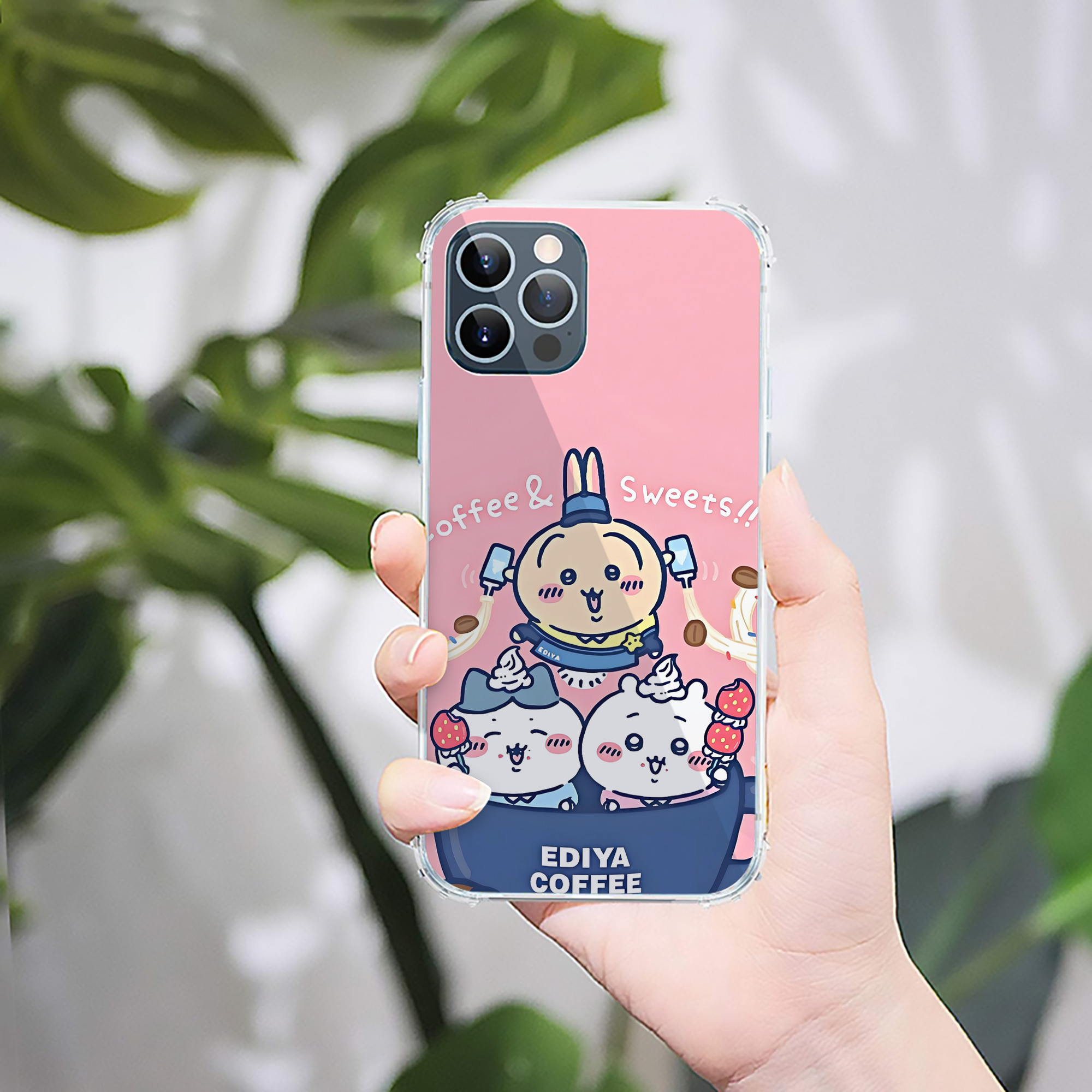 （画像用） ちいかわ Chii-kawa 【iPhone 12シリーズ対応】透明スマホケース（クリアソフトケース）